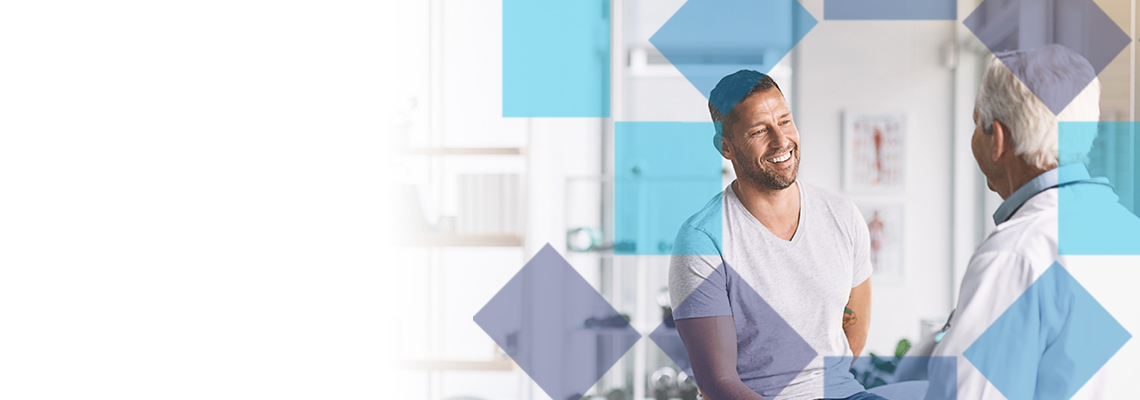 Doctor giving his male patient checkup Image