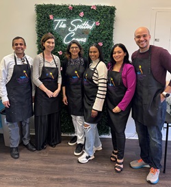 HUMC Infectious Disease Fellows enjoying a Paint Night event.