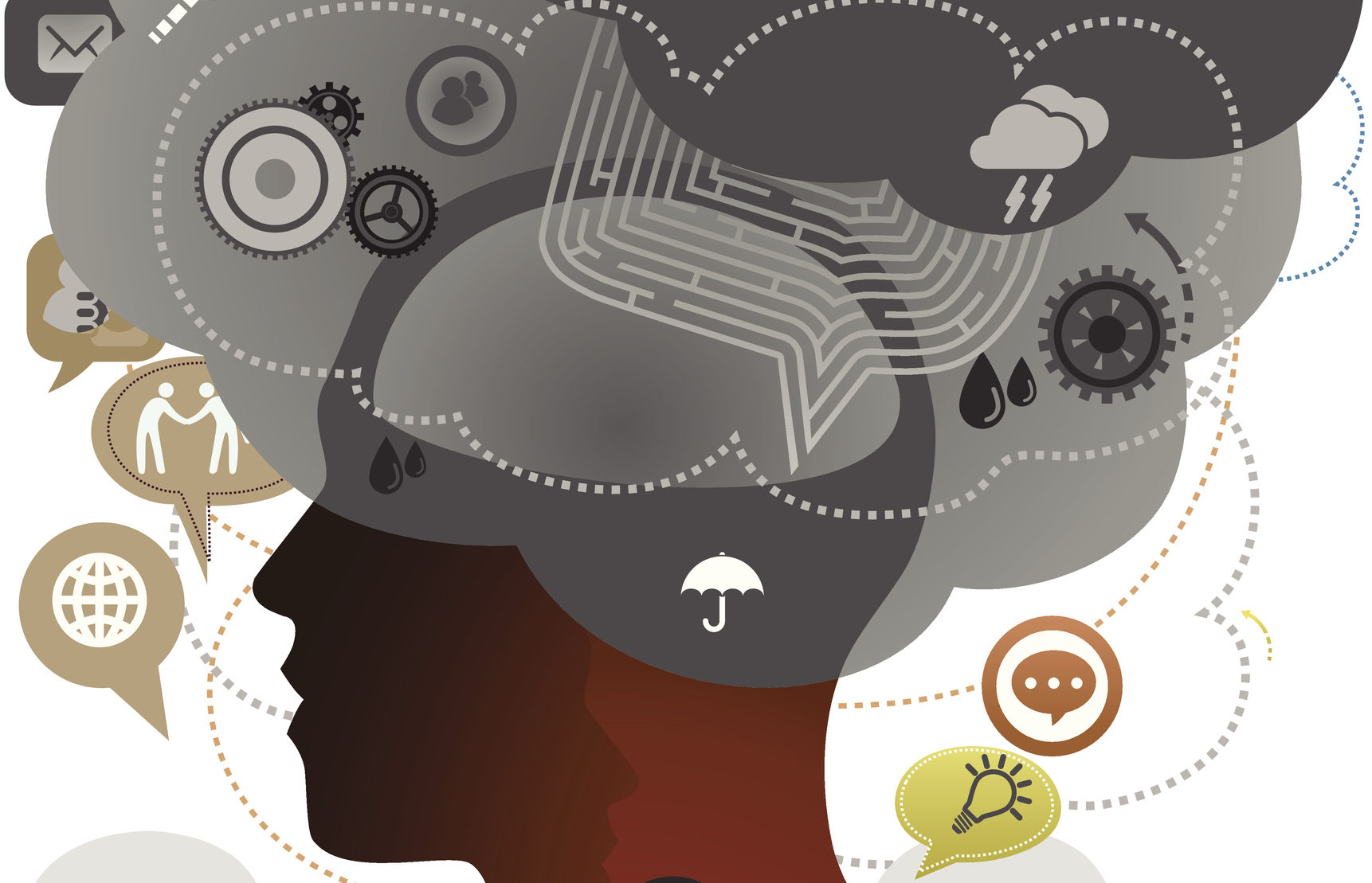 illustration depicting brain fog