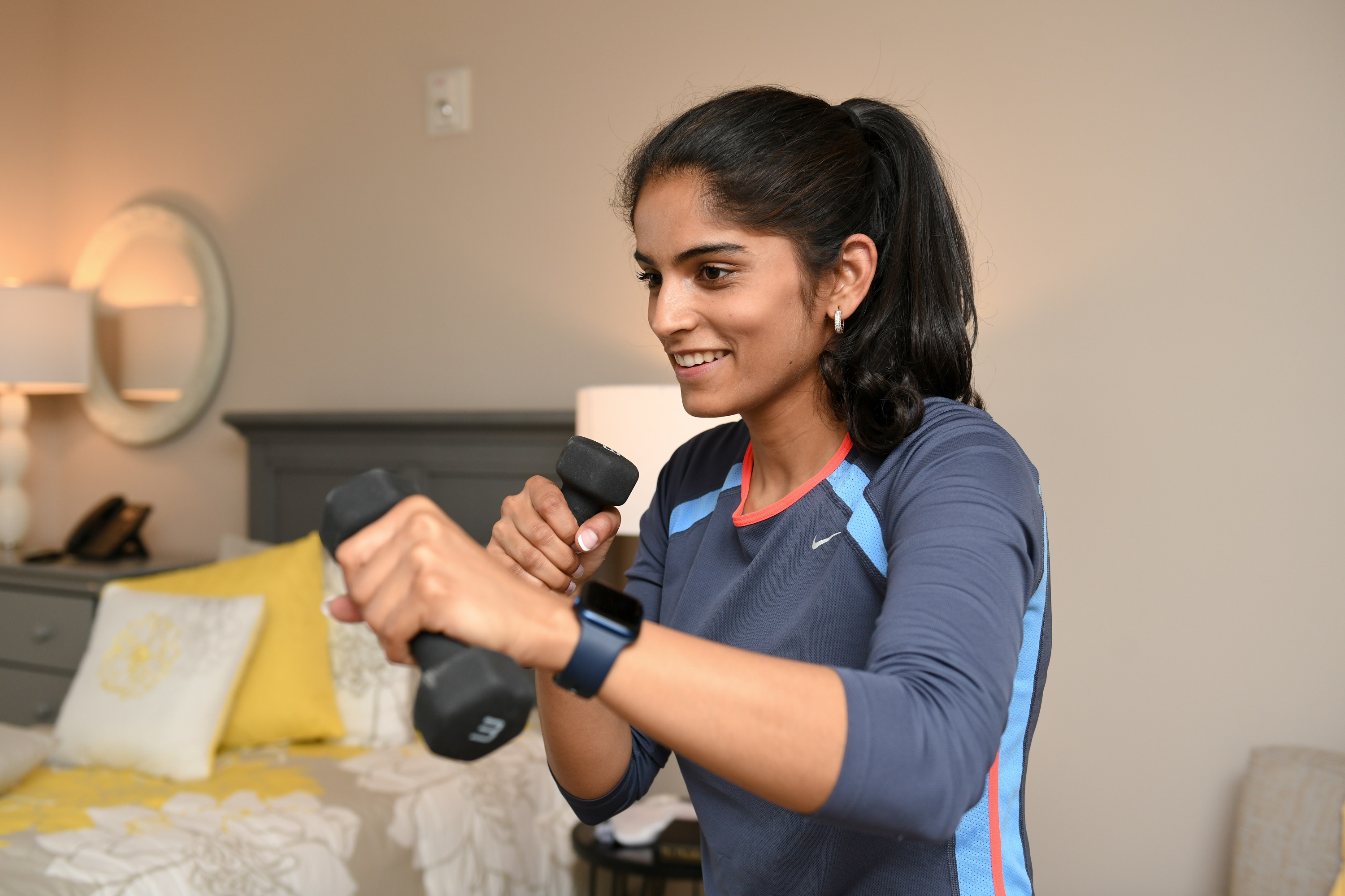young woman working out