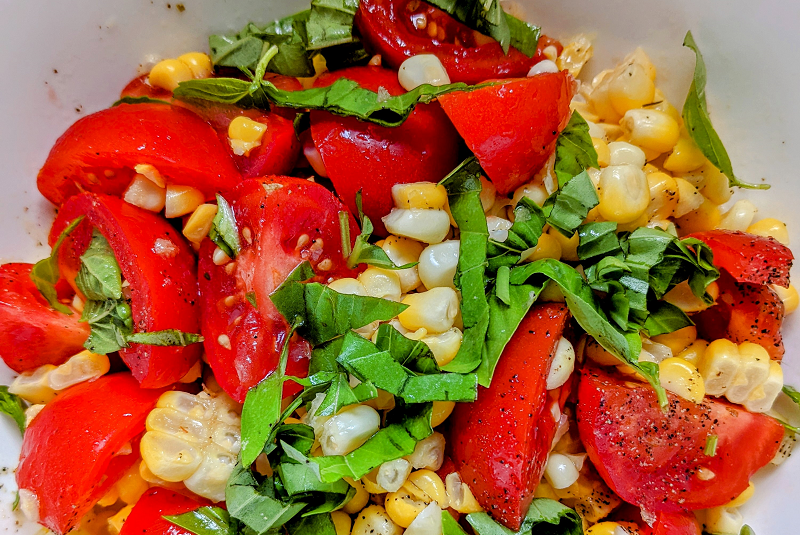 Corn, Tomato and Basil Salad